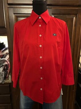 Colony Sz M Red University of Georgia Button-Down Women’s  Shirt